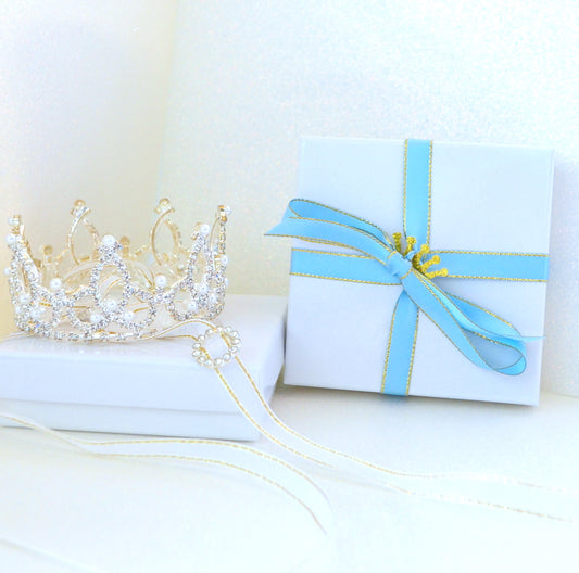 Upgrade with Blue Satin Ribbon Gift Box