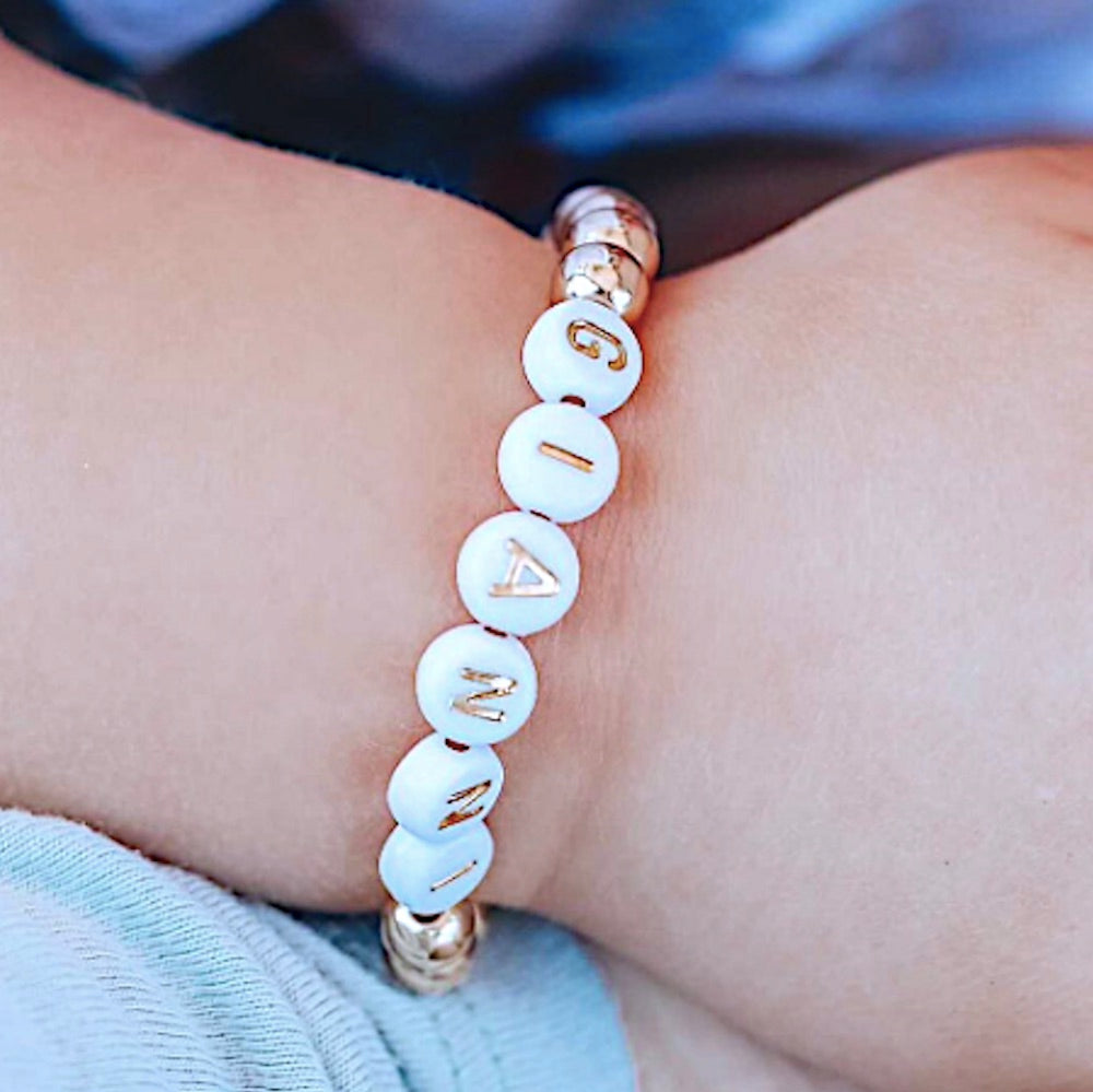 Vibrant Gold Name Bracelet for Baby Boys