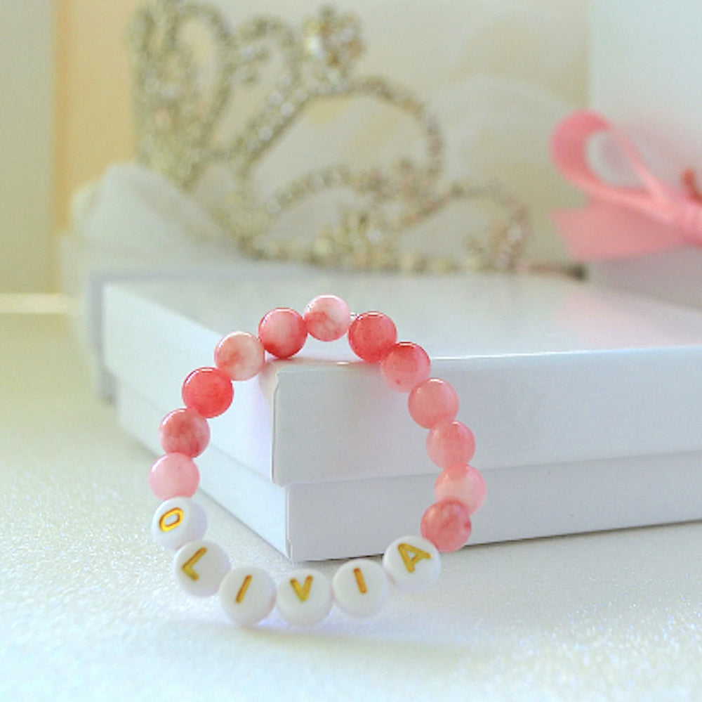 Ultra-Cute Bubblegum Pink Jade Gemstone Bracelet