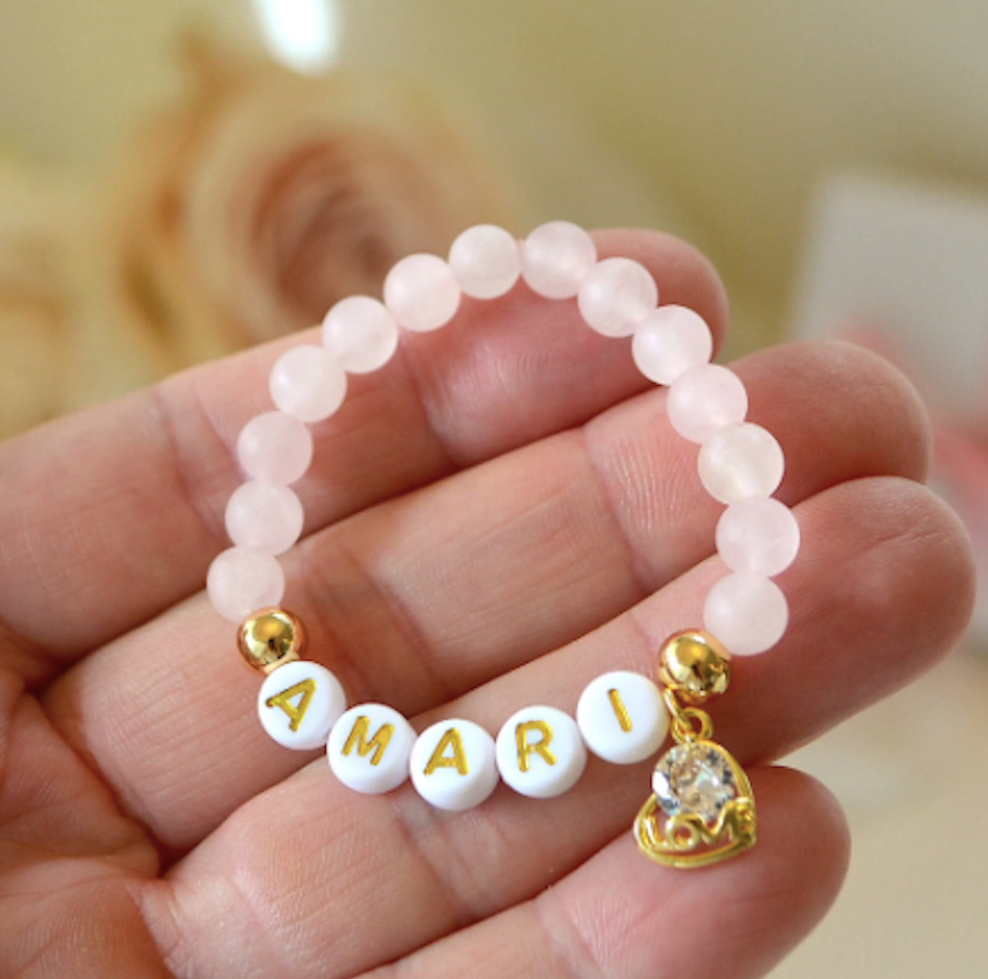 Unforgettable Pink Matte Rose Quartz Bracelet