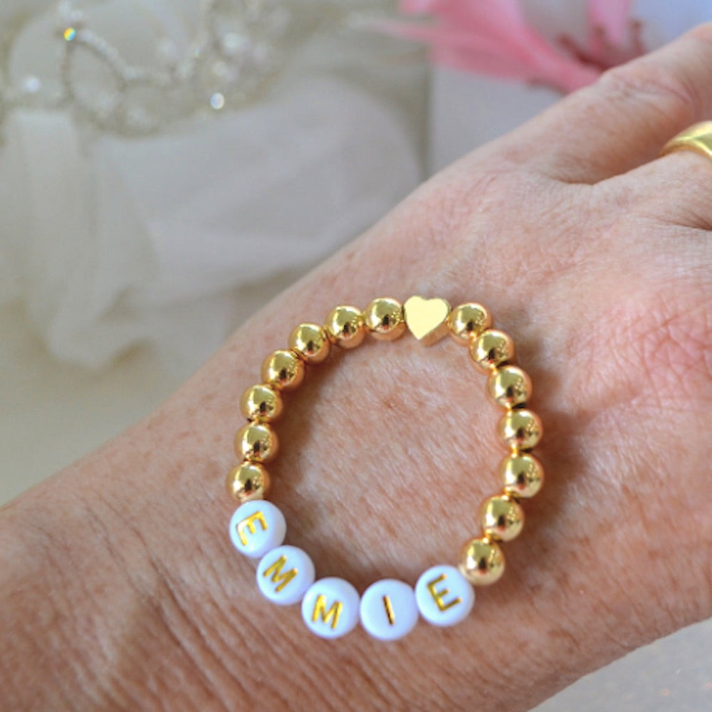 Xquisite 14K Gold Heart Personalized Bracelet