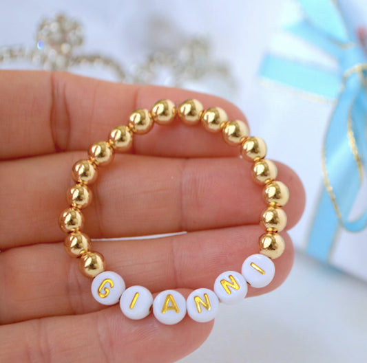 Vibrant Gold Name Bracelet for Baby Boys