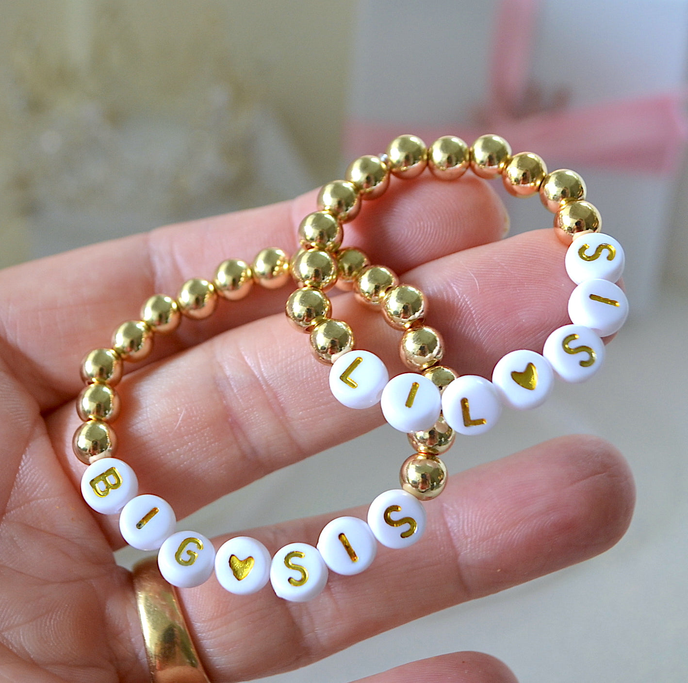 What About These Two Lil Sis & Big Size Gold Bracelets!