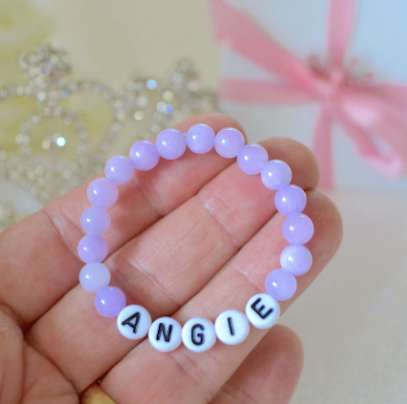 cutest purple jade gemstone bracelet, personalized jewelry for girls, teens, and babies – perfect gift for birthdays or special occasions