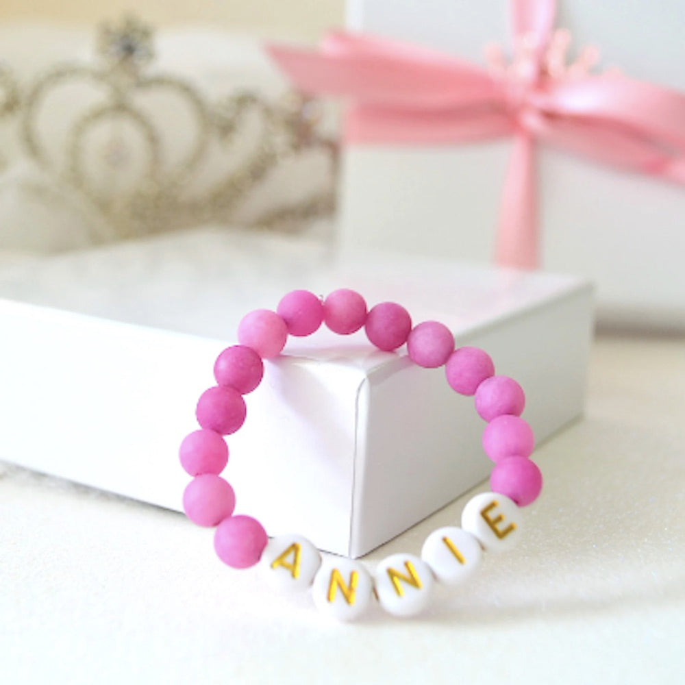 Ultra Bright Purple Matte Gemstone Girls Bracelet