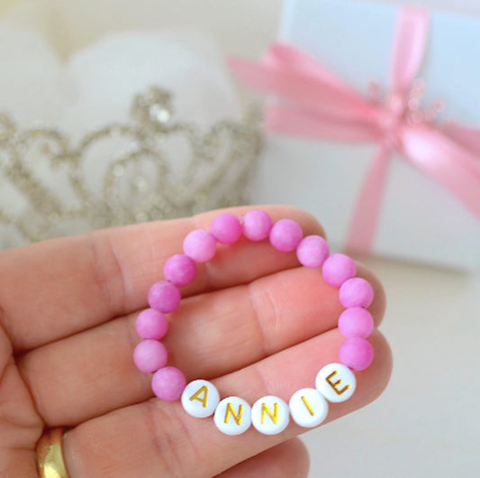 Ultra Bright Purple Matte Gemstone Girls Bracelet