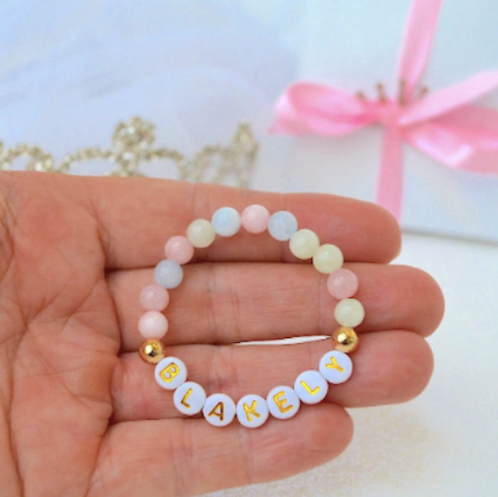 Warm Natural Rainbow Quartz Gemstone Bracelet