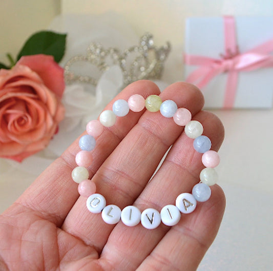 Vibrant Pastel Rainbow Quartz Gemstone Bracelet