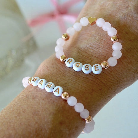 Utterly Adorable Rose Gold Heart Rose Quartz Bracelets