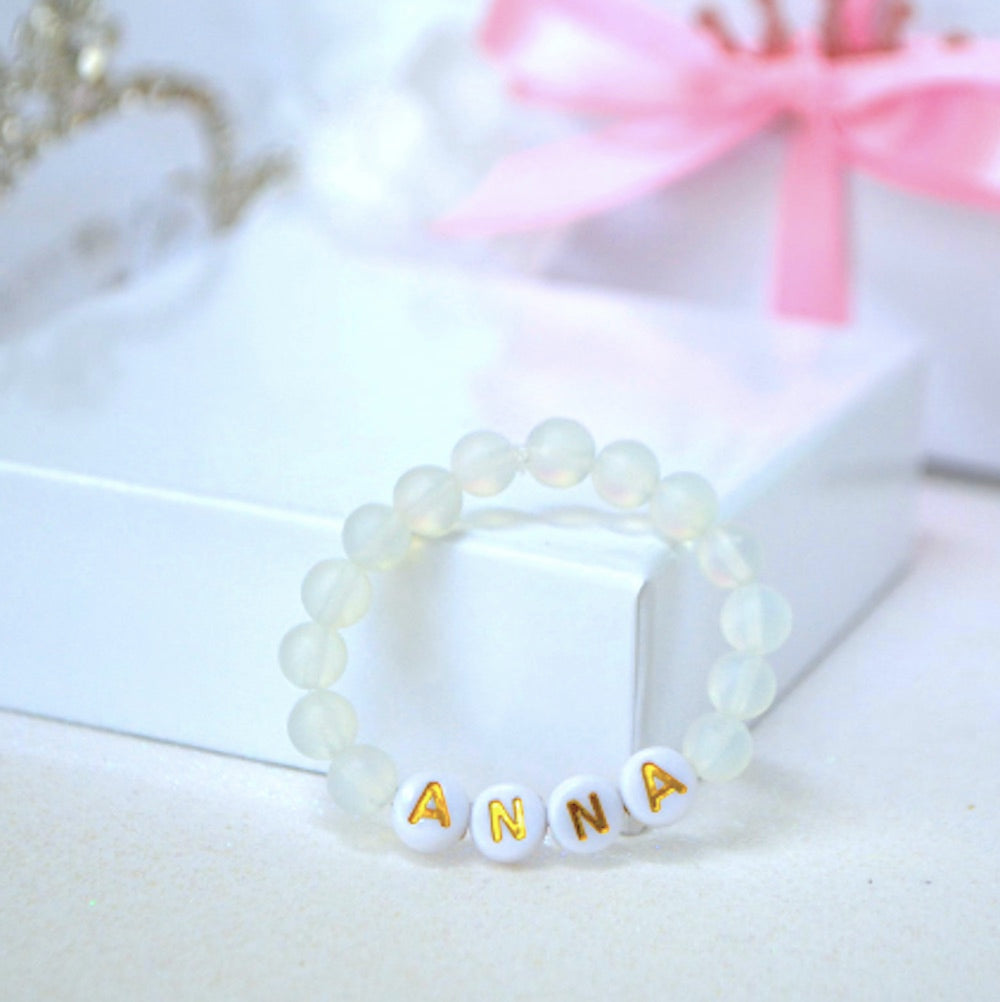 Zinnia-Inspired Custom Opal Gemstone Baby Bracelet