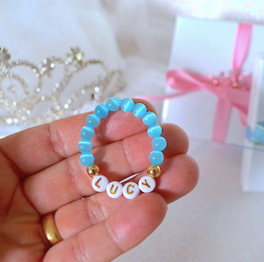 Zodiac Aqua Blue Quartz Cat's Eye Gemstone Bracelet