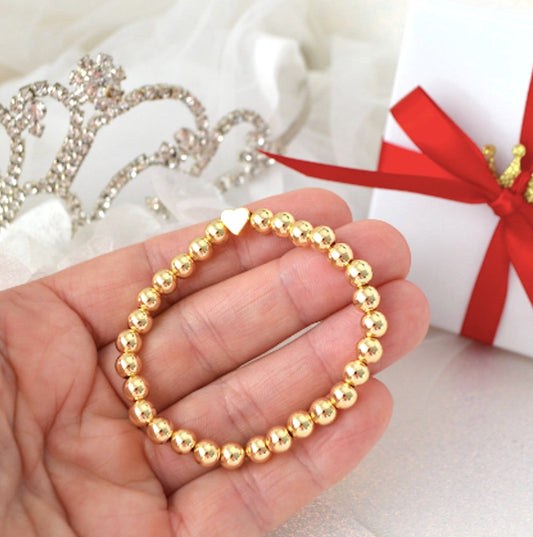 Unforgettable Gold Heart Beaded Bracelet